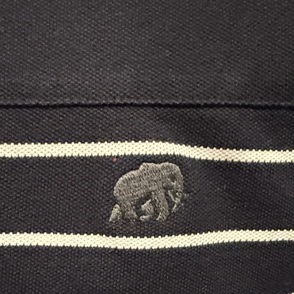 E Banana Republic Navy Polo with White Stripes Casual Office Business Golf